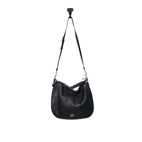 Coach Black Chelsea Hobo 32 Pebble Leather Bag - Picture 1 of 8